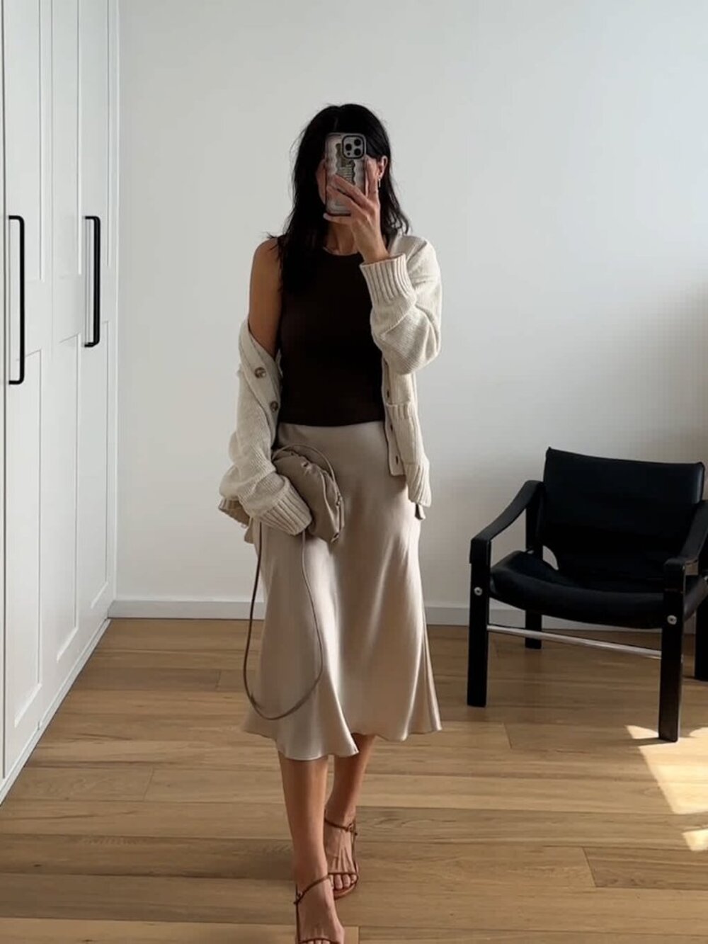 100% Silk Midi Skirt